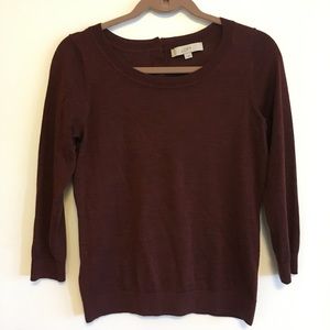 Brown 3/4 Sleeve Loft Sweater
